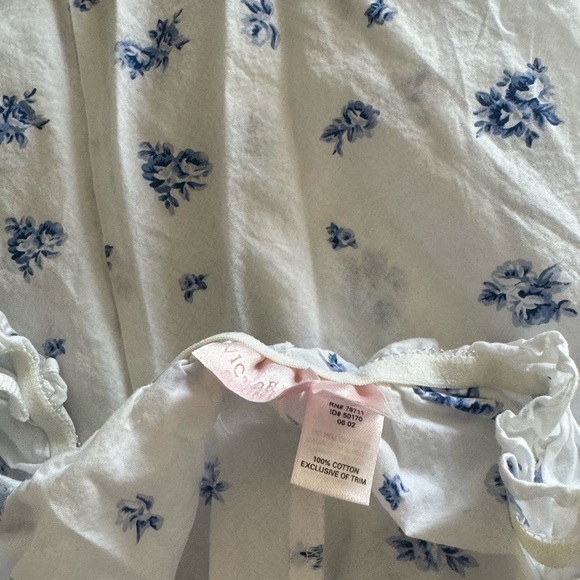 Vintage Victoria's Secret Floral White Boho Festival Cotton Dress Bell Sleeve M - Picture 11 of 14